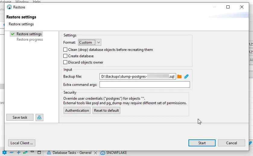 DBeaver restore settings configuration